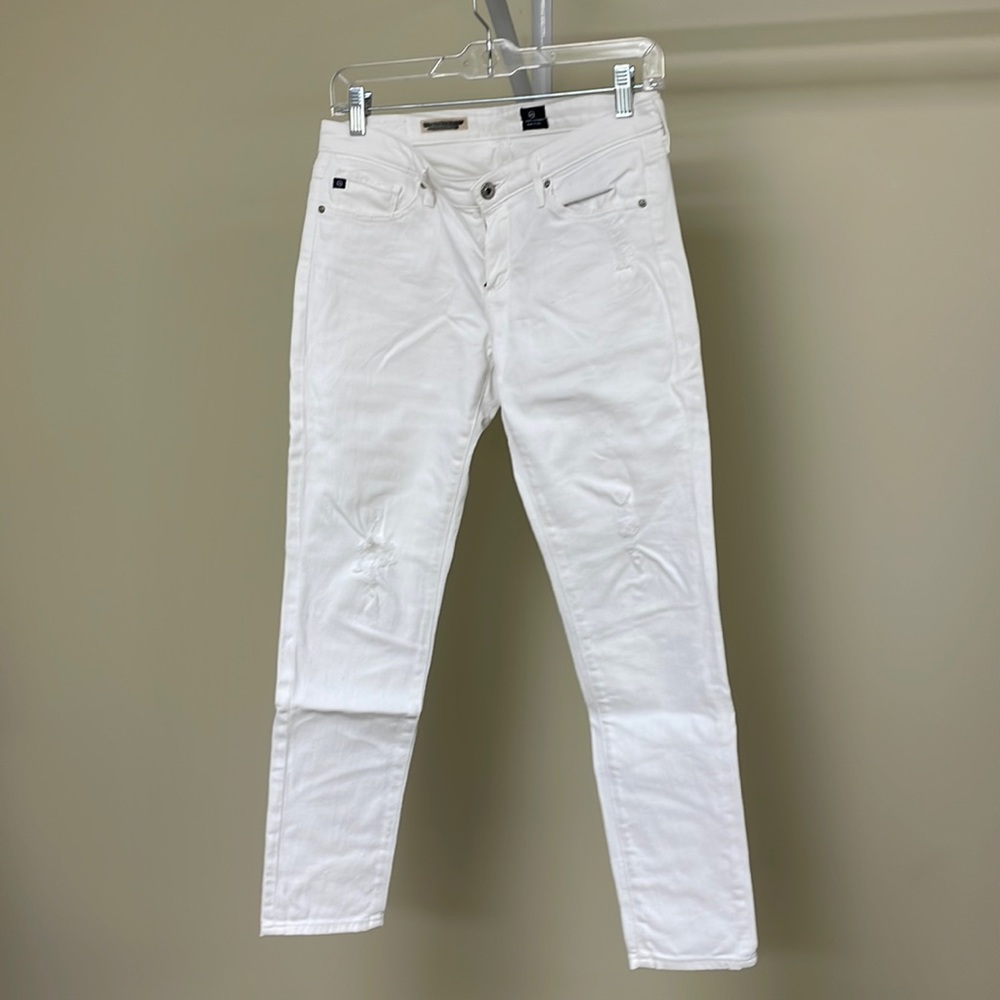 AG white destroyed jeans sz 28 R